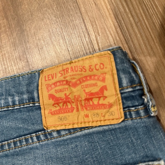 Men’s Levi’s 505 Straight Blue Jeans Size 36 x 30 - Picture 5 of 5